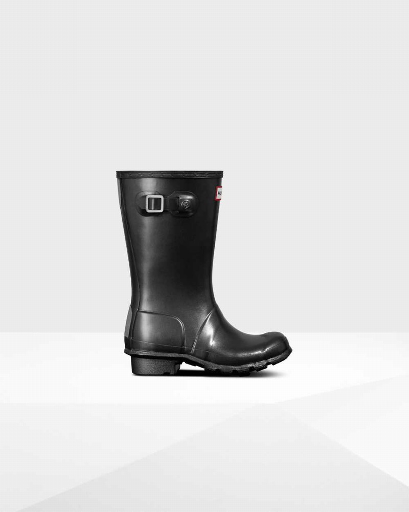 Hunter Original Big Pearlized Kids\' Rain Boots Black | 4426714