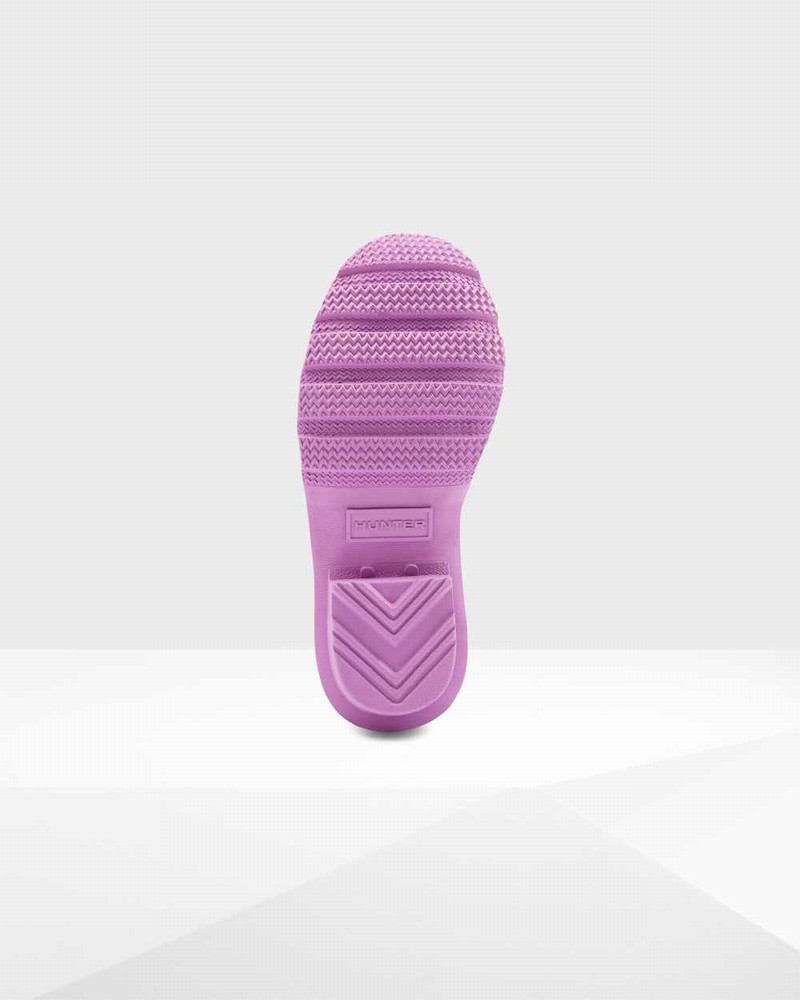 Hunter Original Big Sea Dragon Texture Kids' Rain Boots Purple | 92591008