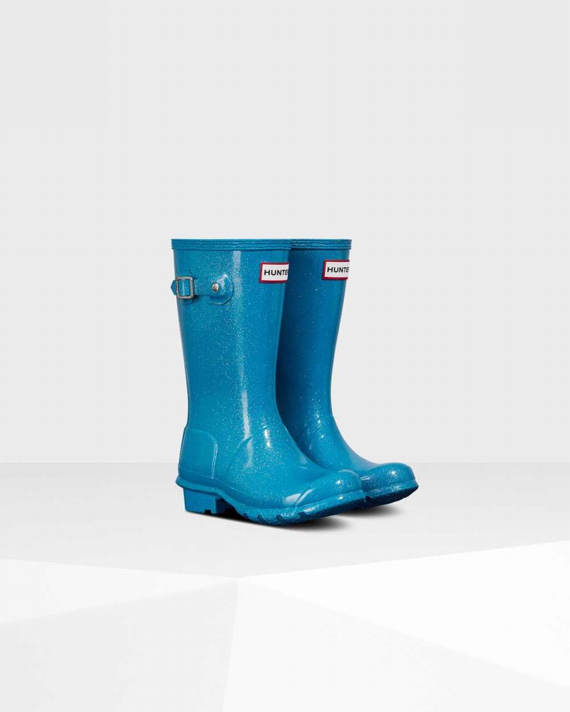 Hunter Original Big Starcloud Kids' Rain Boots Blue | 540302194