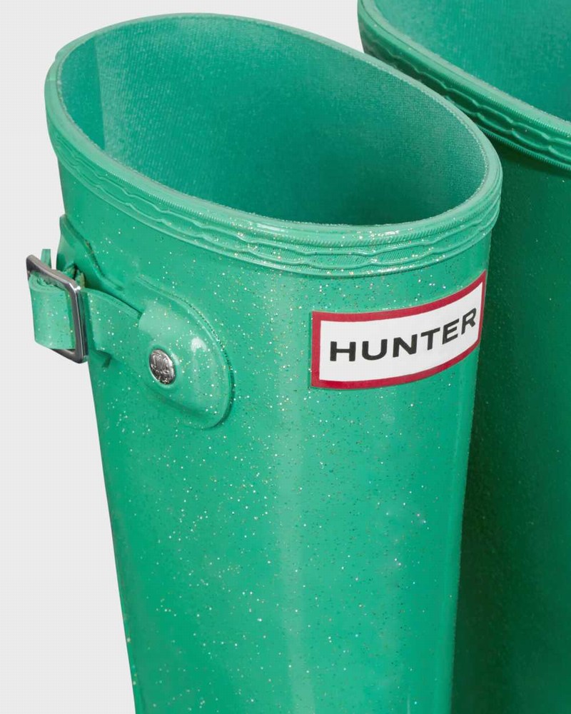 Hunter Original Big Starcloud Kids' Rain Boots Green | 466723935