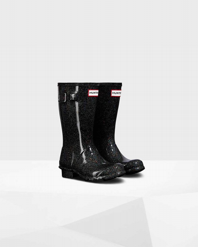 Hunter Original Big Starcloud Kids' Rain Boots Black | 682901573
