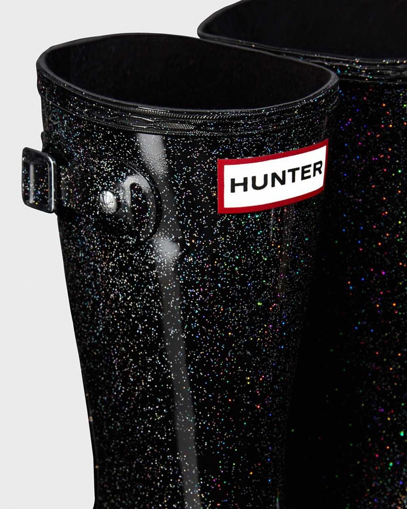 Hunter Original Big Starcloud Kids' Rain Boots Black | 682901573