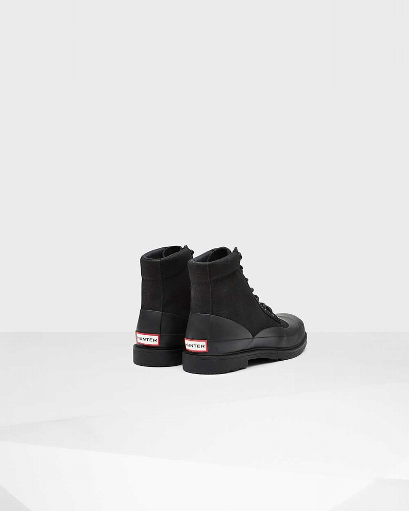 Hunter Original Canvas Lace-up Derby Men Boots Black | 310918143