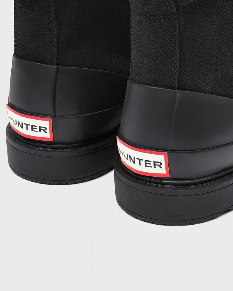 Hunter Original Canvas Lace-up Derby Men Boots Black | 310918143
