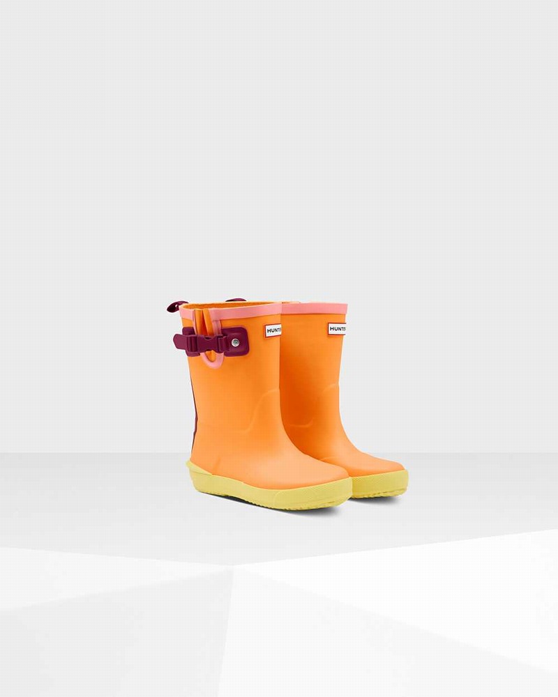 Hunter Original Davison Kids' Rain Boots Orange | 180936939