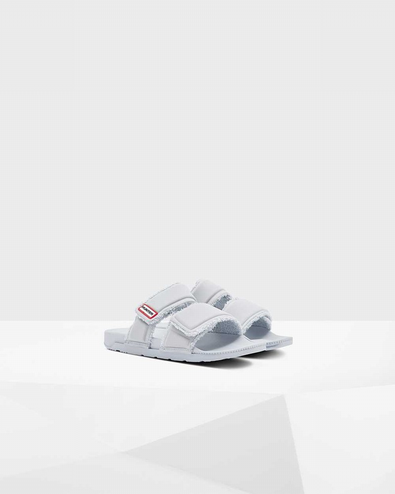 Hunter Original Double Strap Women Slides Grey | 863692268