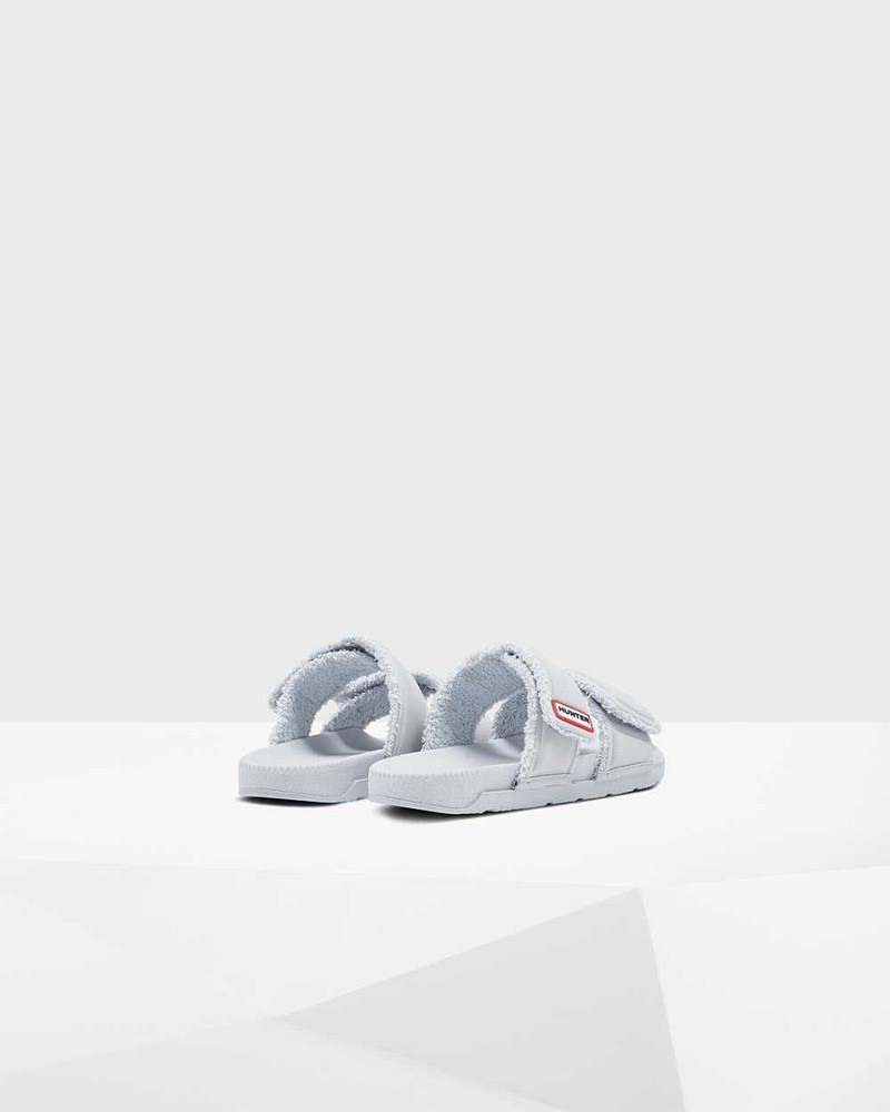 Hunter Original Double Strap Women Slides Grey | 863692268