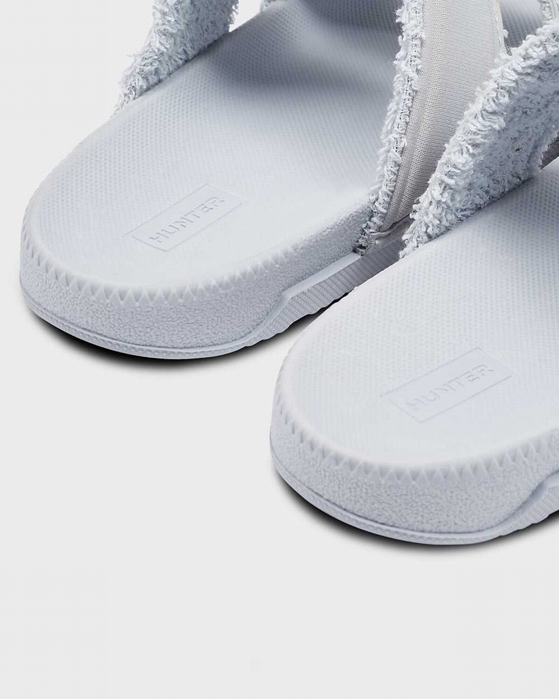 Hunter Original Double Strap Women Slides Grey | 863692268