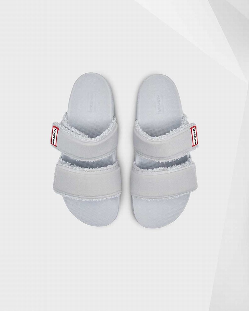 Hunter Original Double Strap Women Slides Grey | 863692268