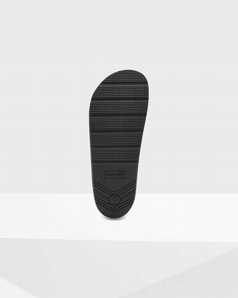 Hunter Original Double Strap Women Slides Black | 443719766