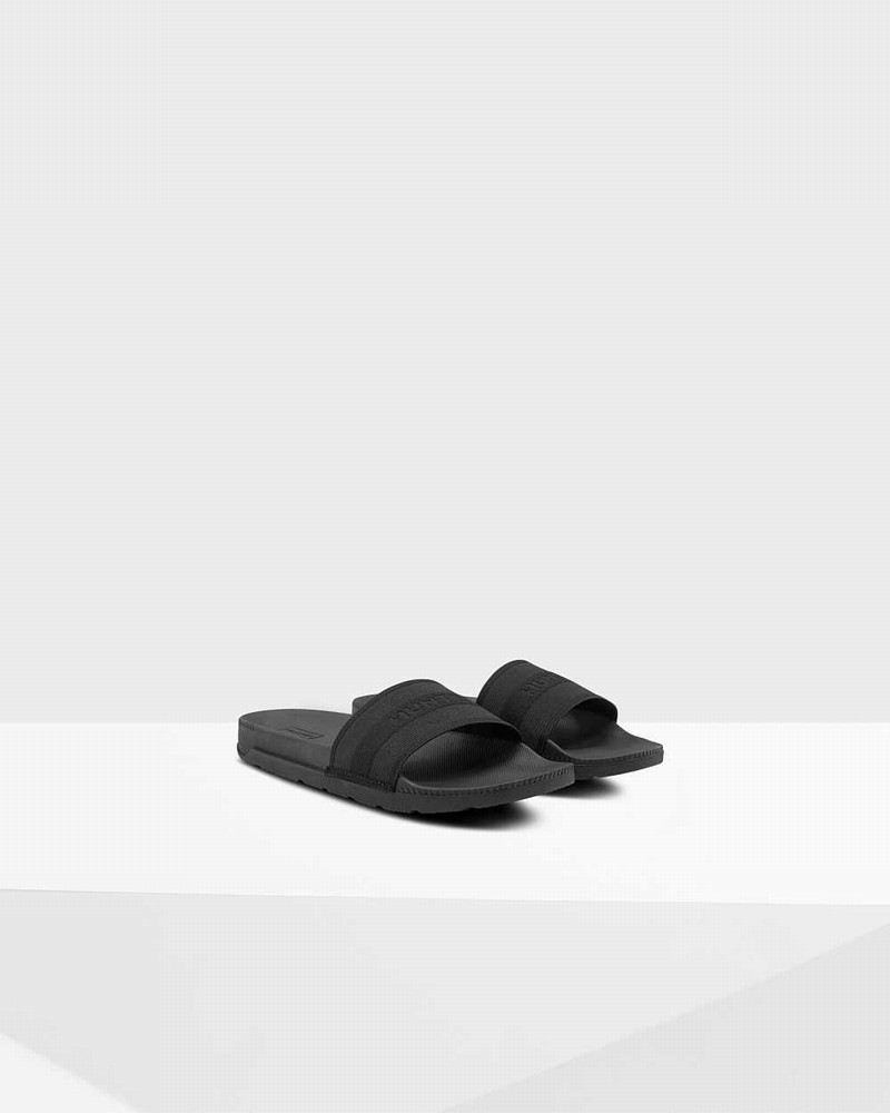 Hunter Original Elastic Women Slides Black | 71940571