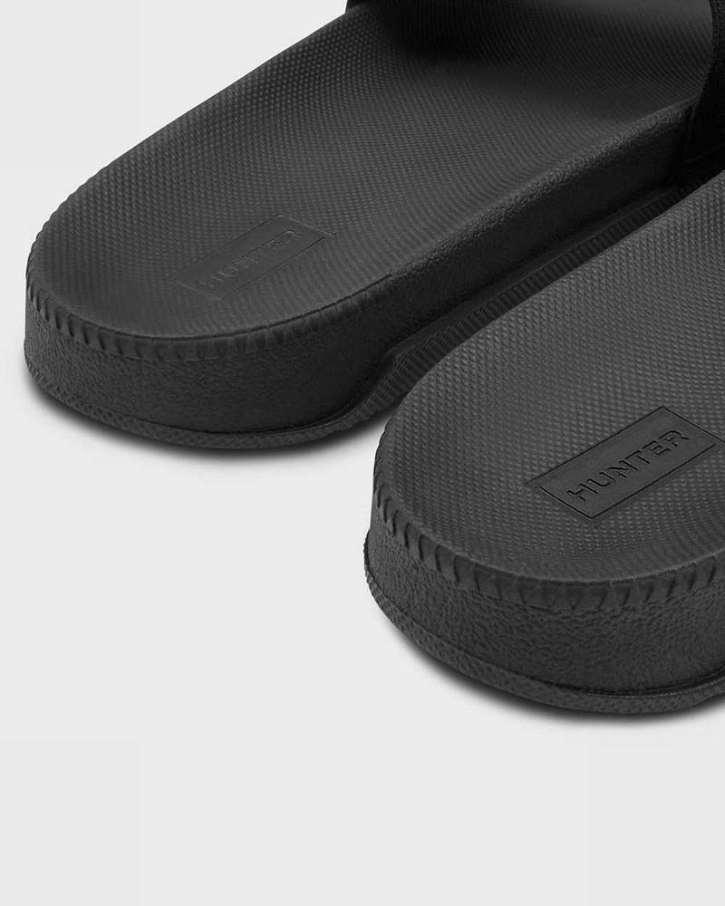 Hunter Original Elastic Women Slides Black | 71940571