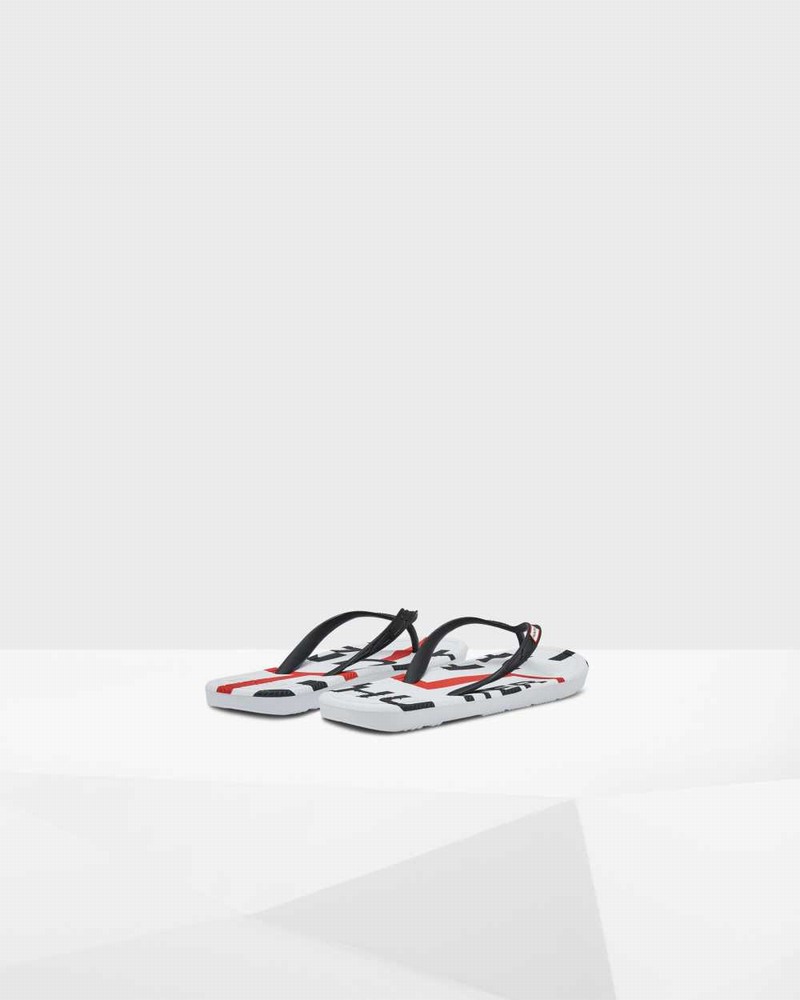 Hunter Original Exploded Logo Women Flip Flops Black | 695728267