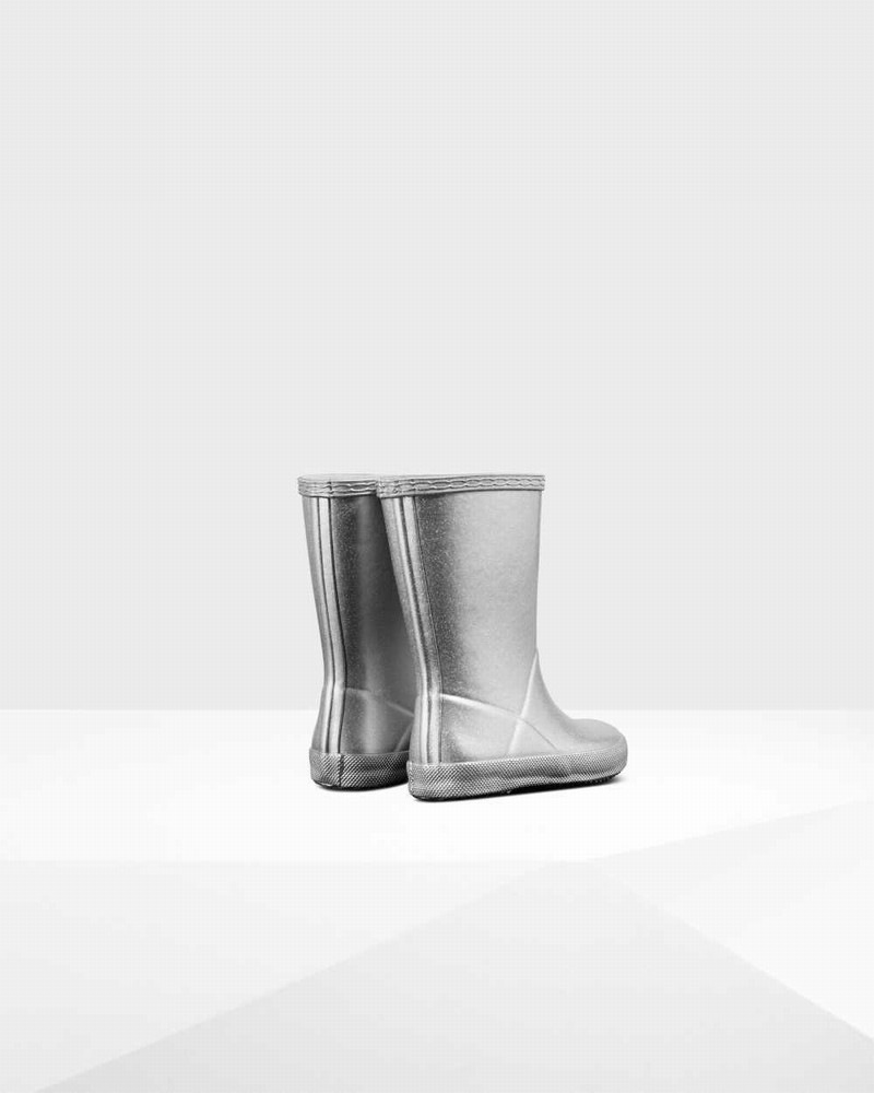 Hunter Original First Classic Cosmic Glitter Kids' Rain Boots Silver | 25784276