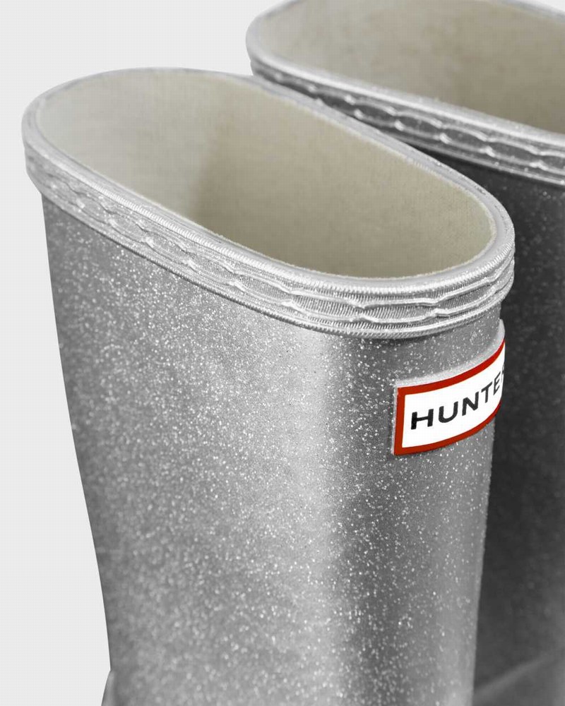 Hunter Original First Classic Cosmic Glitter Kids' Rain Boots Silver | 25784276