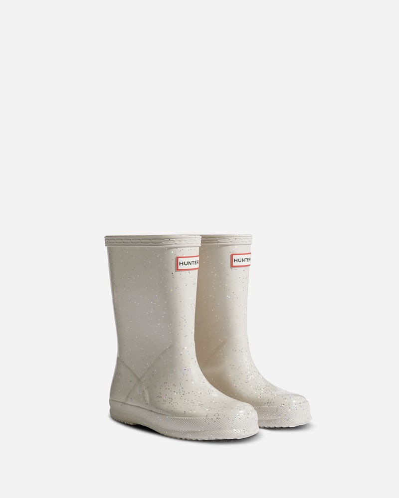 Hunter Original First Classic Giant Glitter Kids' Boots White | 154270589