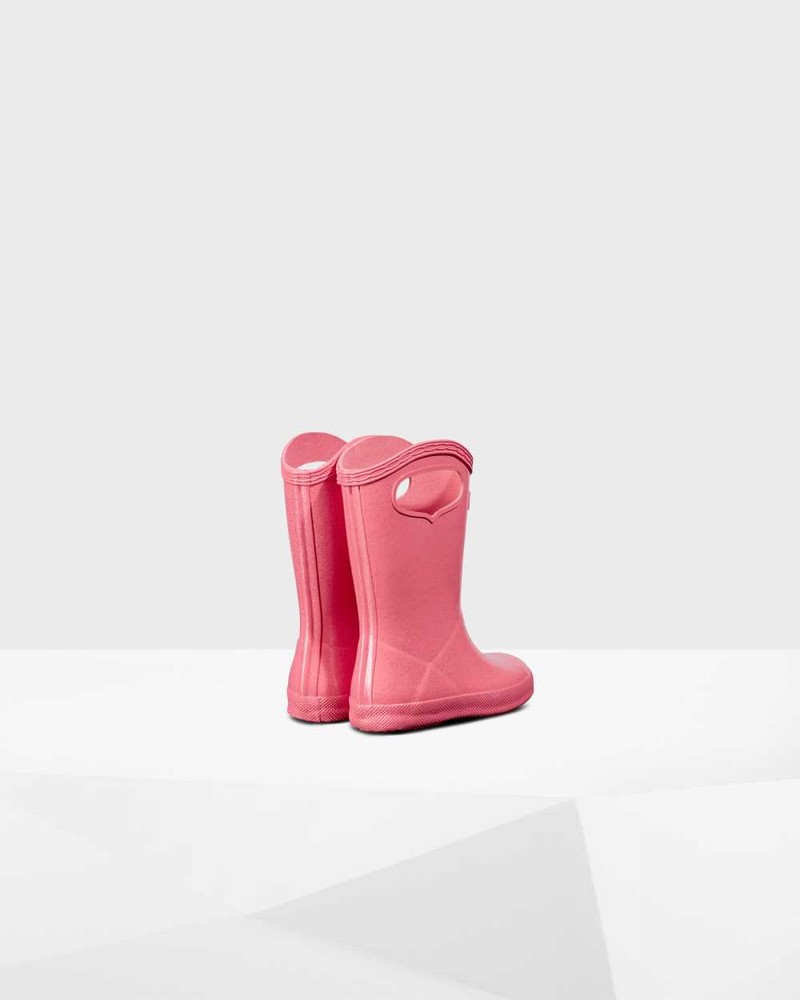 Hunter Original First Classic Grab Handle Kids' Rain Boots Pink | 247249045