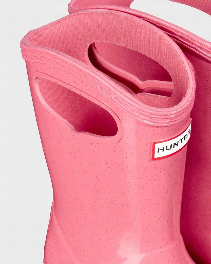 Hunter Original First Classic Grab Handle Kids' Rain Boots Pink | 247249045