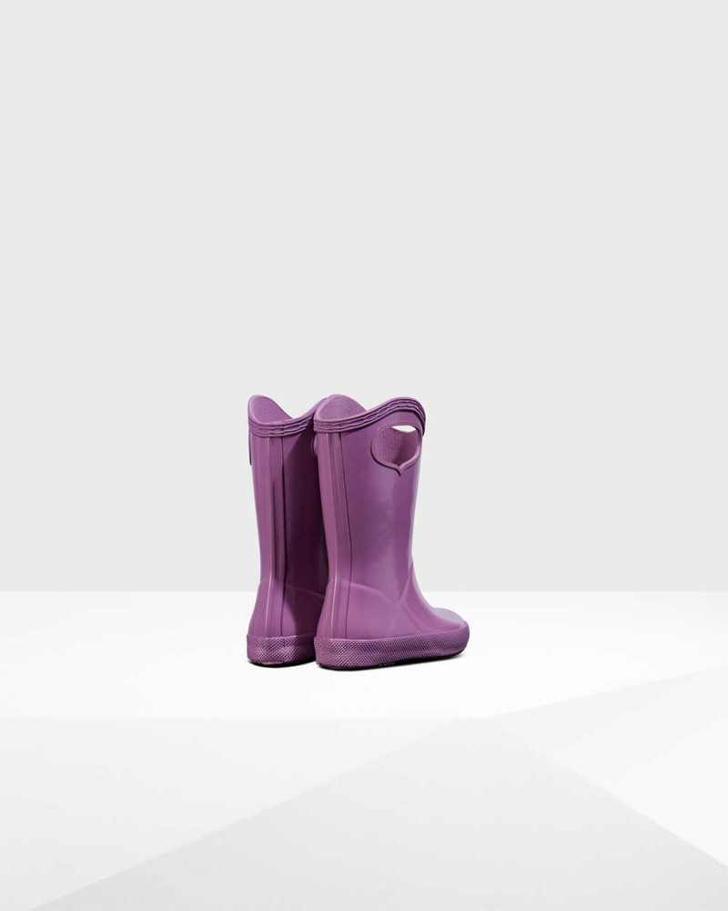 Hunter Original First Classic Grab Handle Kids' Rain Boots Purple | 820578403