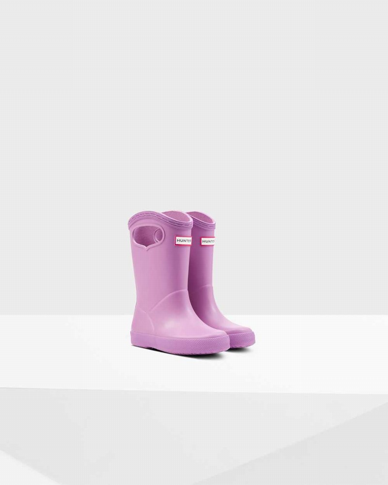 Hunter Original First Classic Grab Handle Kids' Rain Boots Purple | 6657657