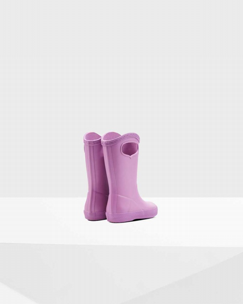 Hunter Original First Classic Grab Handle Kids' Rain Boots Purple | 6657657