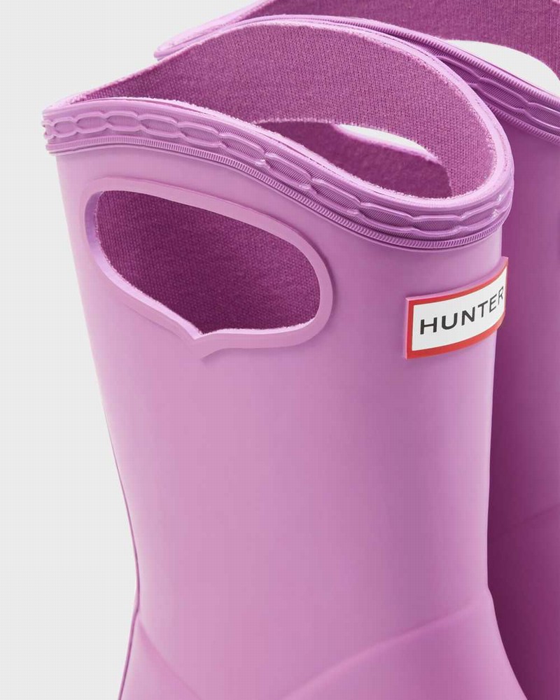 Hunter Original First Classic Grab Handle Kids' Rain Boots Purple | 6657657