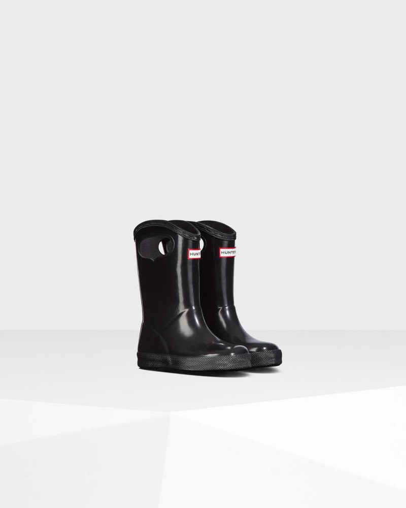 Hunter Original First Classic Grab Handle Kids' Rain Boots Black | 441144190
