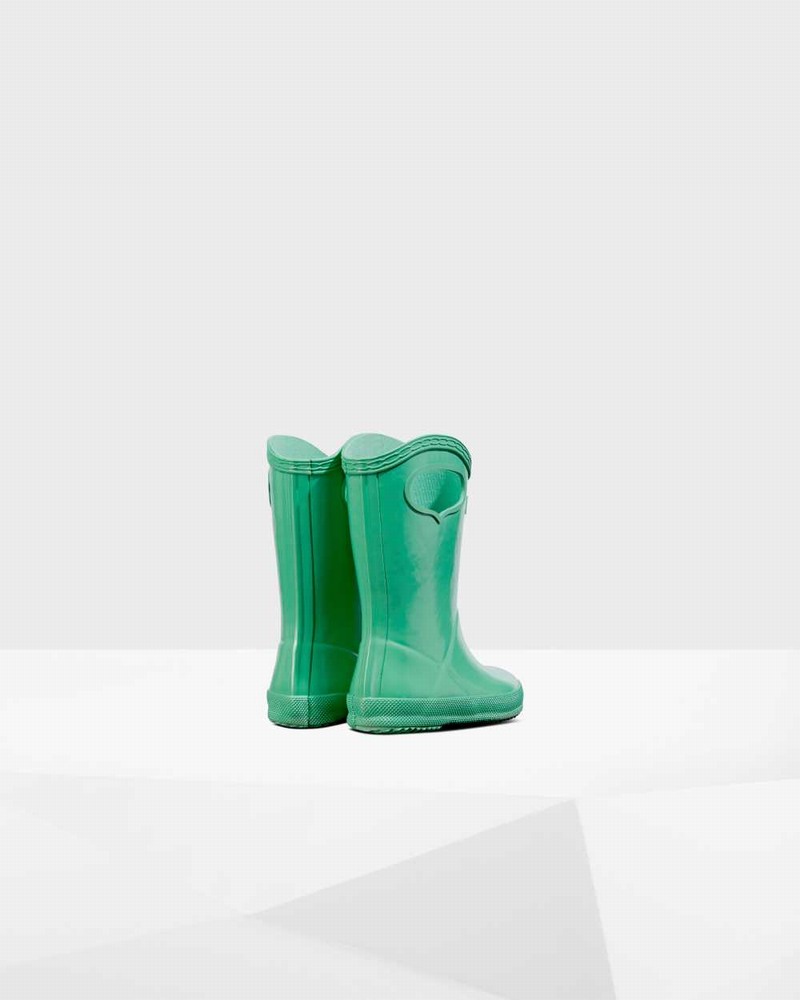 Hunter Original First Classic Grab Handle Kids' Rain Boots Green | 86308304