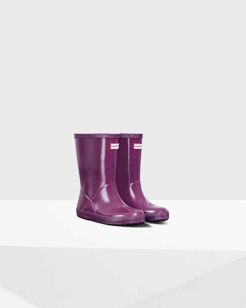 Hunter Original First Classic Kids' Rain Boots Purple | 968688057