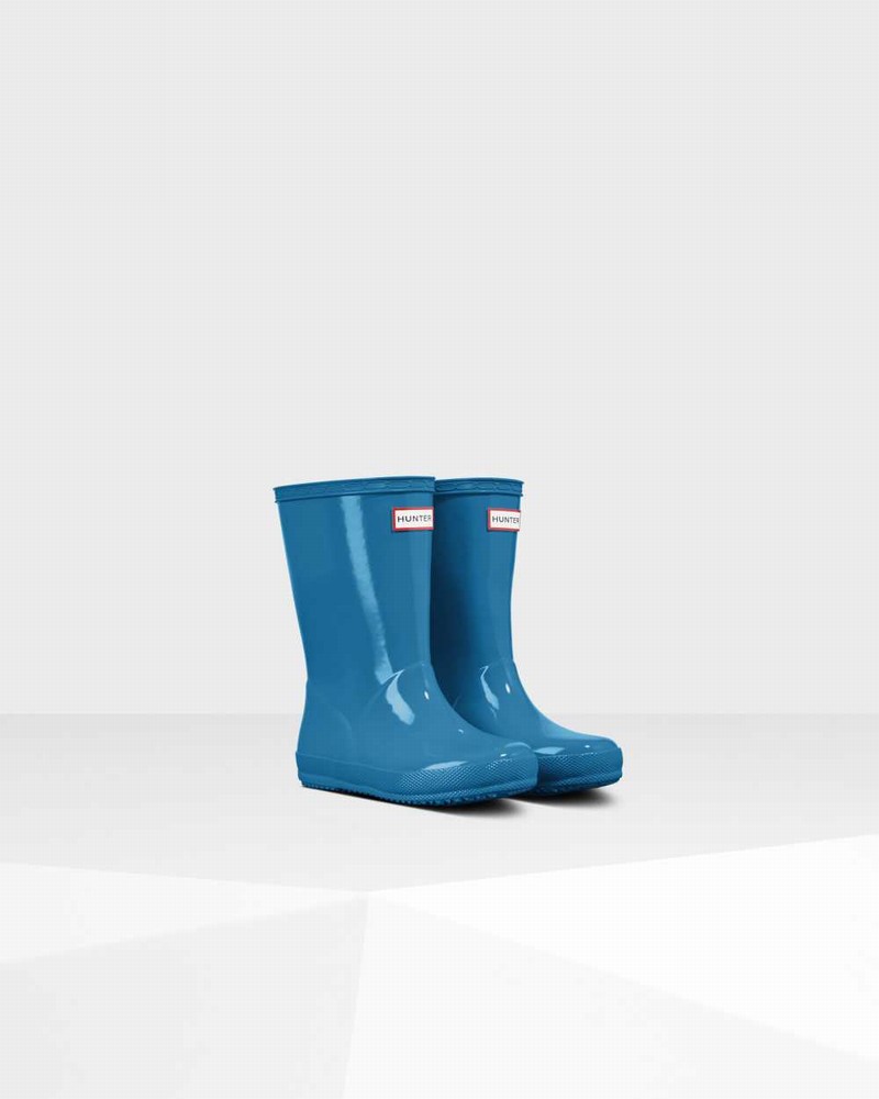Hunter Original First Classic Kids' Rain Boots Blue | 231148654