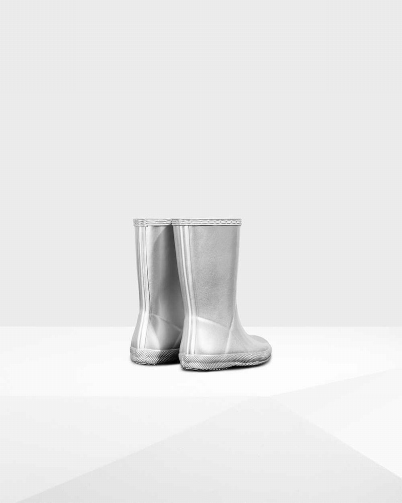 Hunter Original First Classic Metallic Kids' Rain Boots Silver | 216667541