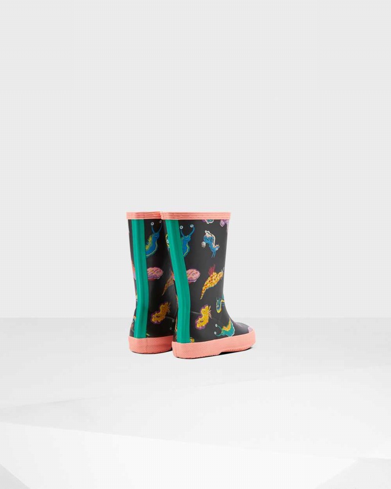 Hunter Original First Classic Sea Monster Print Kids' Rain Boots Pink | 209382567