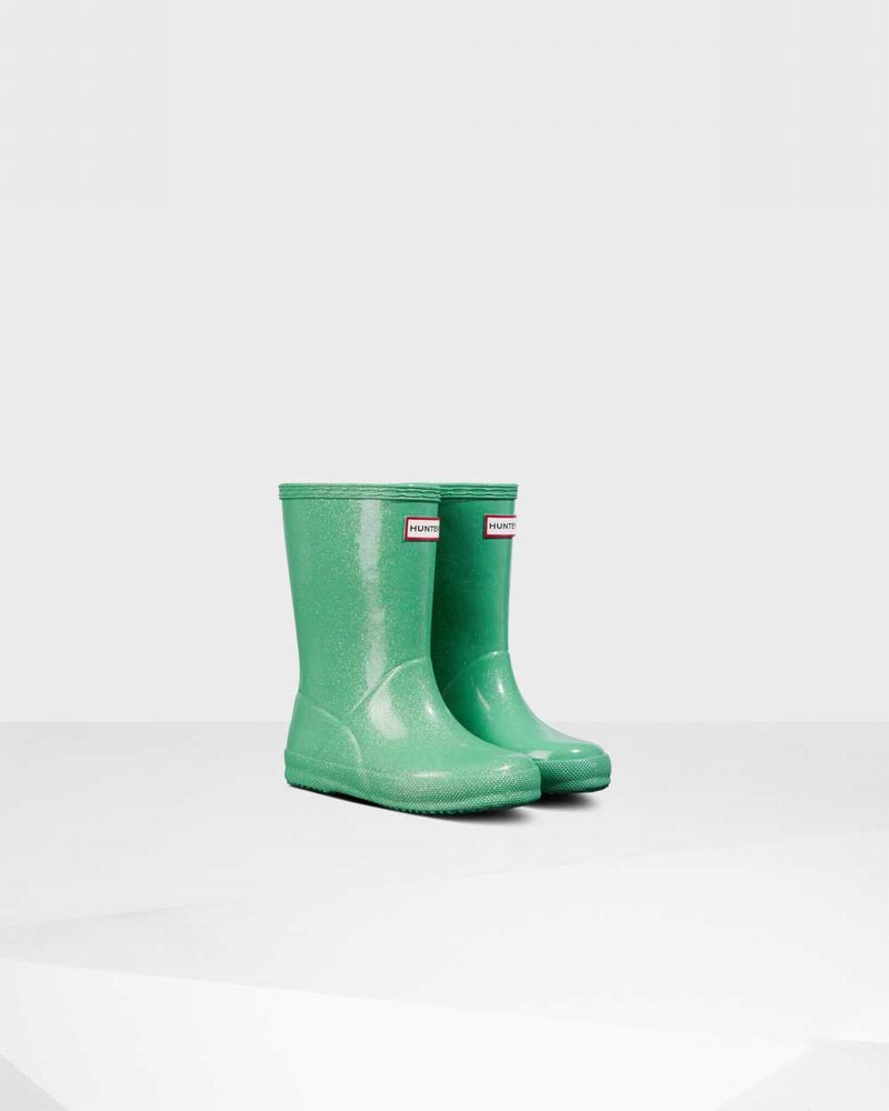 Hunter Original First Classic Starcloud Kids' Rain Boots Green | 399215474