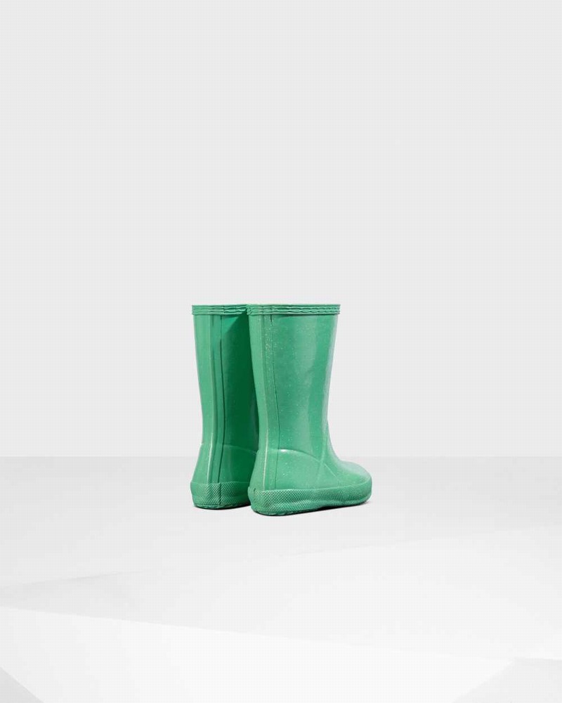 Hunter Original First Classic Starcloud Kids' Rain Boots Green | 399215474