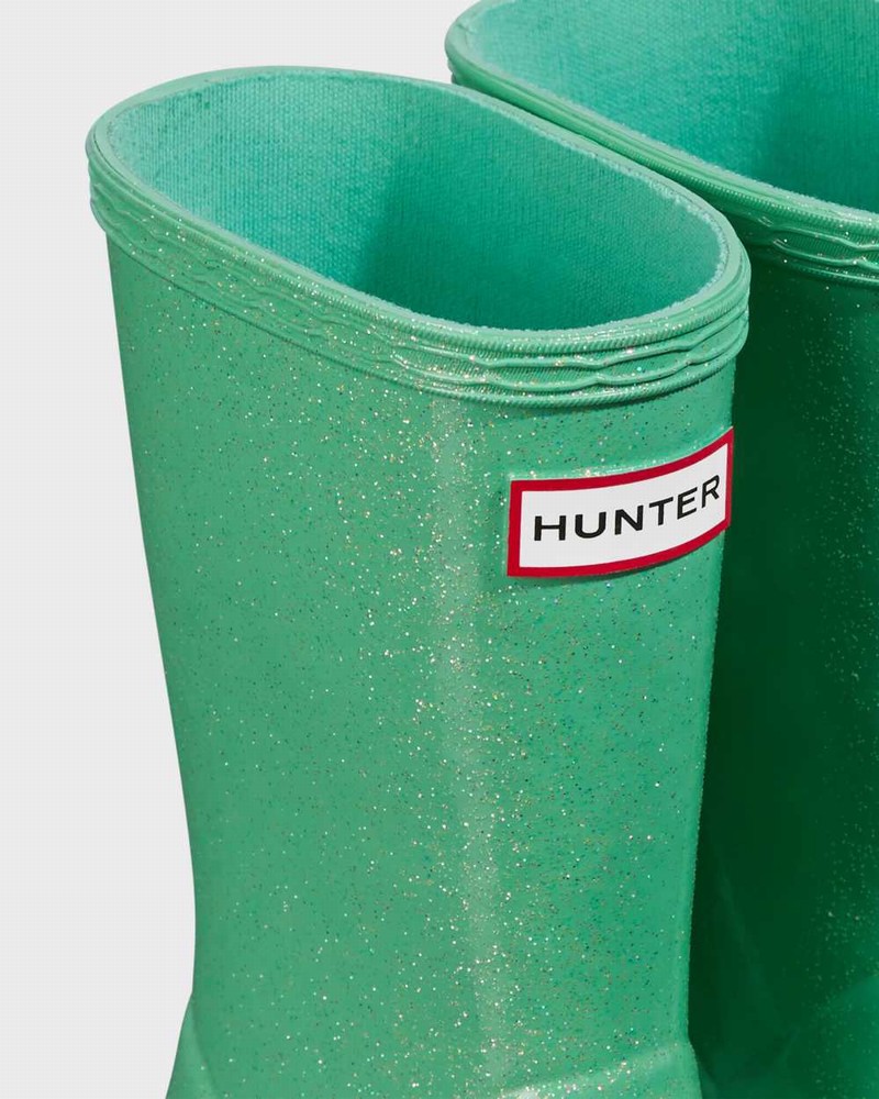 Hunter Original First Classic Starcloud Kids' Rain Boots Green | 399215474