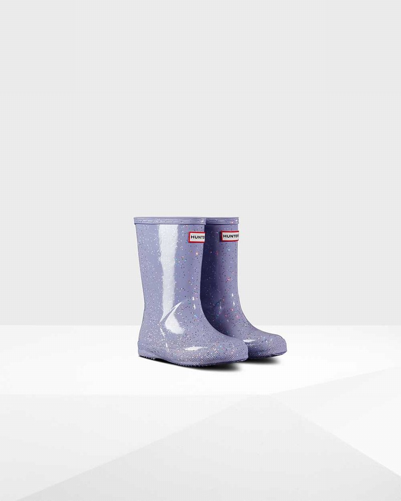 Hunter Original First Giant Glitter Kids' Rain Boots Purple | 163269052