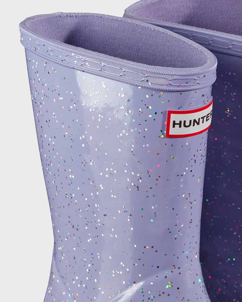 Hunter Original First Giant Glitter Kids' Rain Boots Purple | 163269052