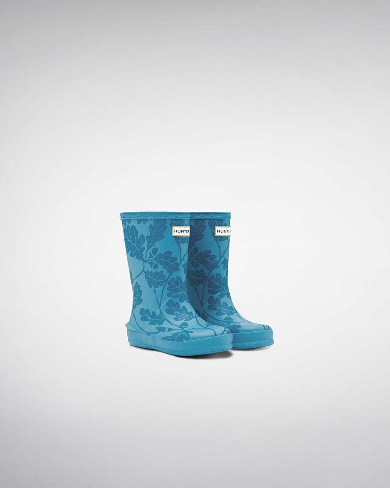 Hunter Original First National Trust Print Kids' Rain Boots Blue | 970598311