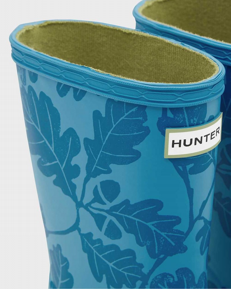 Hunter Original First National Trust Print Kids' Rain Boots Blue | 970598311