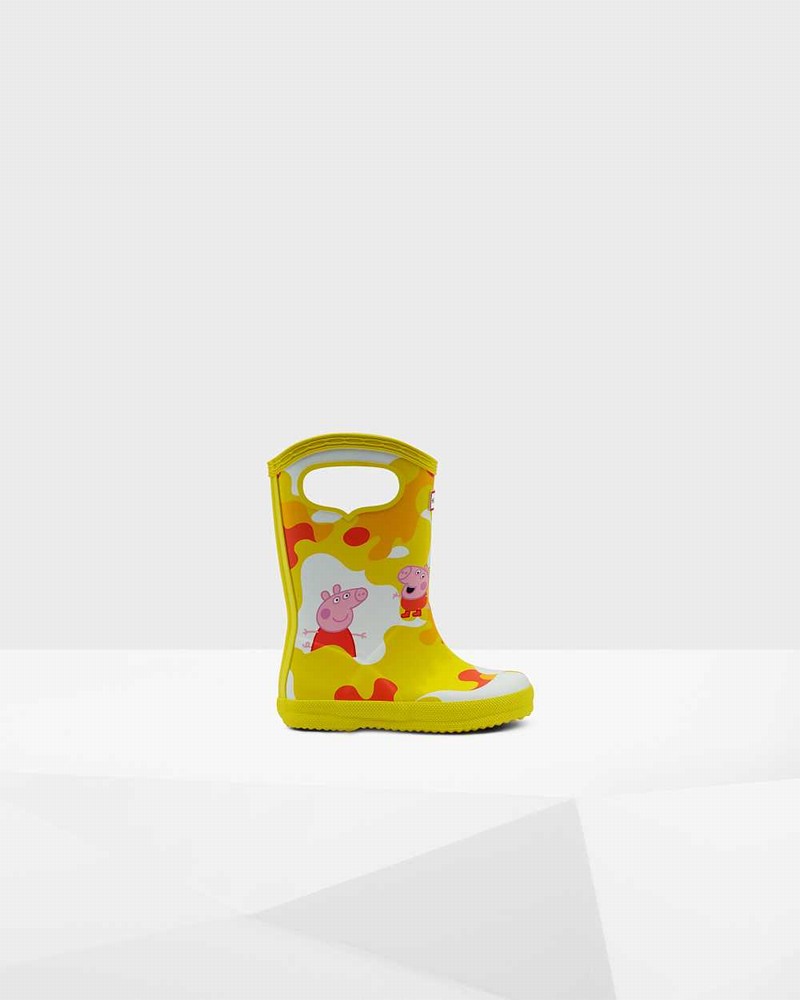 Hunter Original First Peppa Pig Grab Handle Kids' Wellington Boots Yellow | 878552744