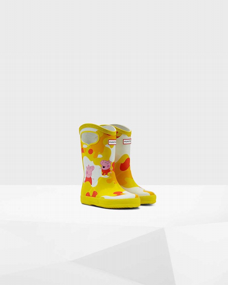Hunter Original First Peppa Pig Grab Handle Kids' Wellington Boots Yellow | 878552744
