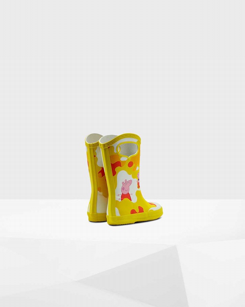 Hunter Original First Peppa Pig Grab Handle Kids' Wellington Boots Yellow | 878552744