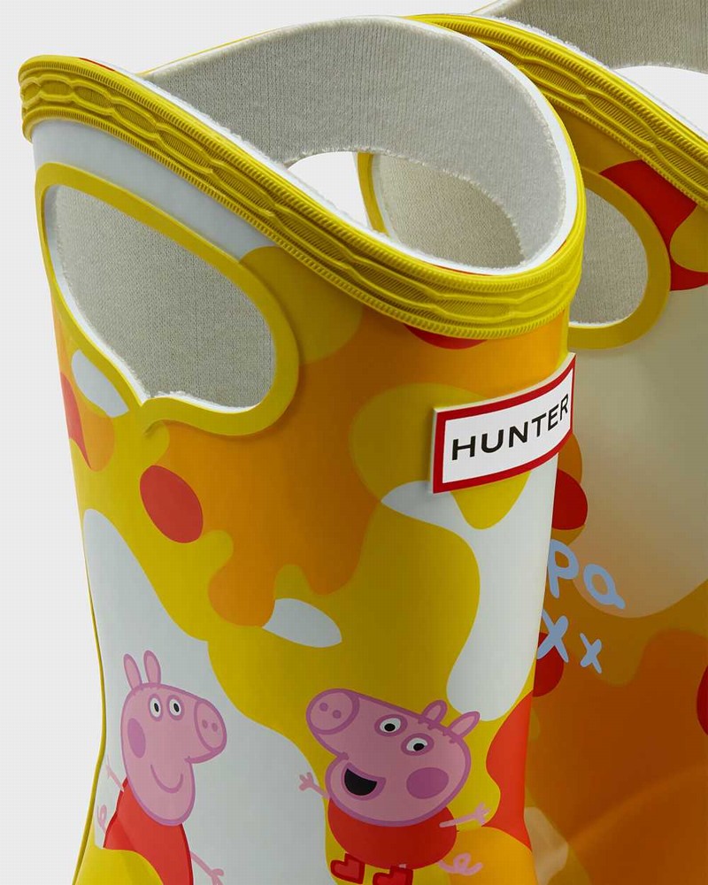 Hunter Original First Peppa Pig Grab Handle Kids' Wellington Boots Yellow | 878552744