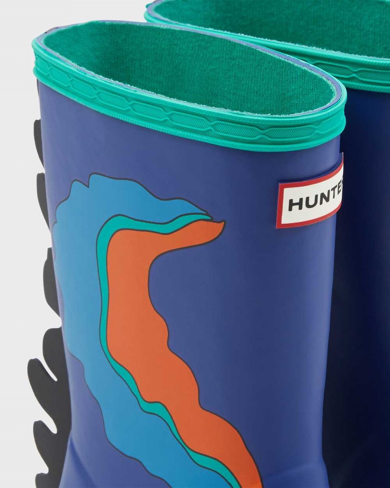 Hunter Original First Sea Monster Character Kids' Rain Boots Blue | 101638061