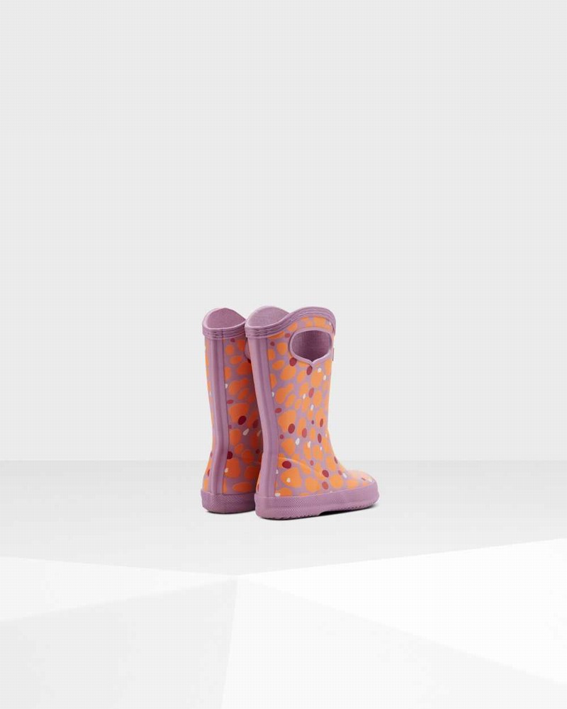 Hunter Original First Spot Camo Grab Handle Kids' Rain Boots Orange | 311196814