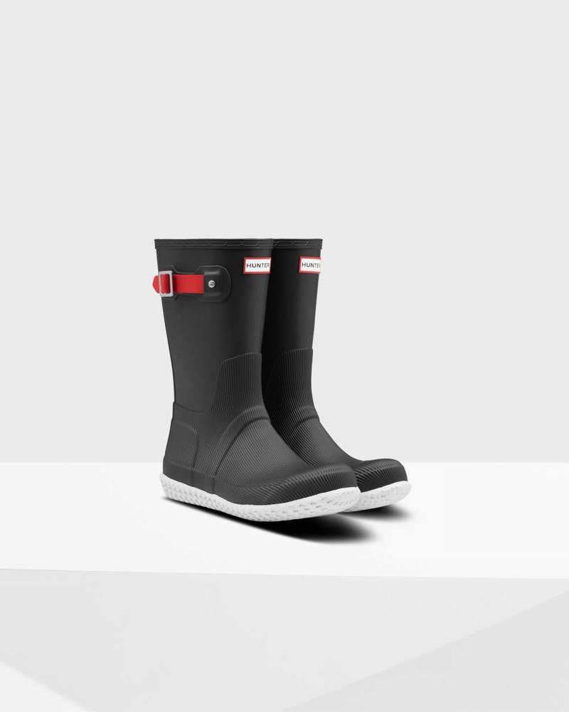 Hunter Original Flat Heel Calendar Sole Short Men Short Boots Black | 896453004