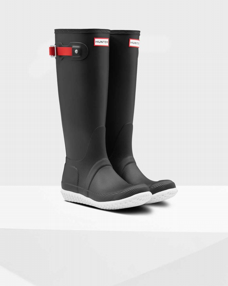 Hunter Original Flat Heel Calendar Sole Tall Women Rain Boots Black | 283127875
