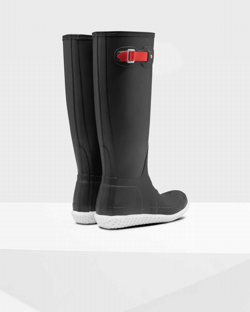 Hunter Original Flat Heel Calendar Sole Tall Women Rain Boots Black | 283127875
