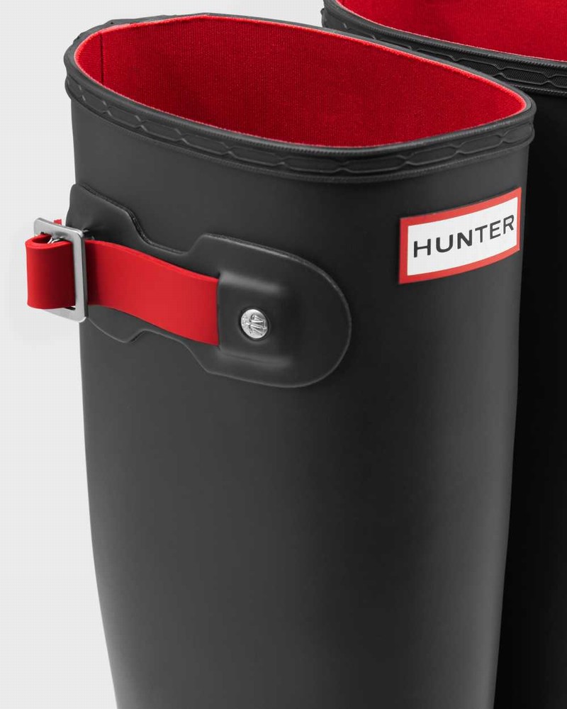 Hunter Original Flat Heel Calendar Sole Tall Women Rain Boots Black | 283127875