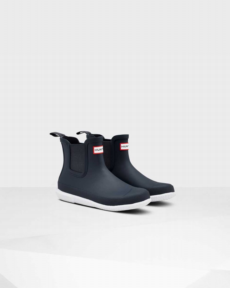 Hunter Original Flat Heel Calendar Sole Women Chelsea Boots Navy | 36511310